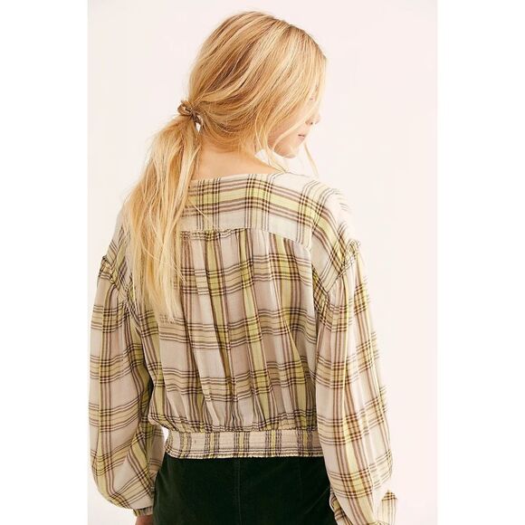New Free People It’s The Good Life Plaid Top Size XS - Picture 4 of 8